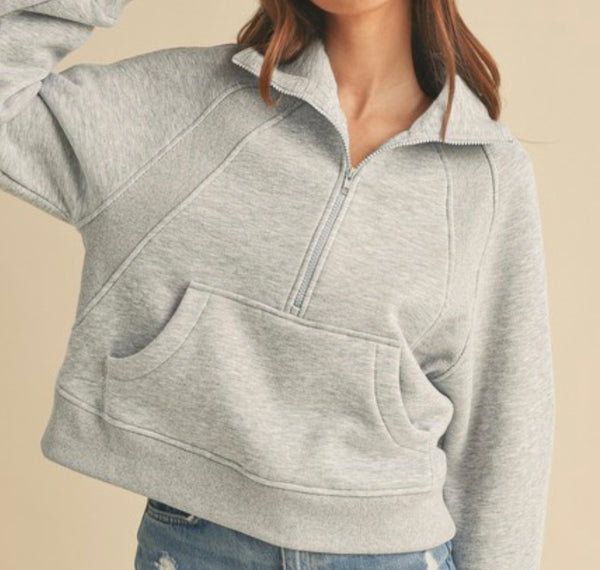 Grey 1/2 Zip Sweater