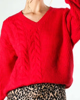 Red knit Chunky Sweater