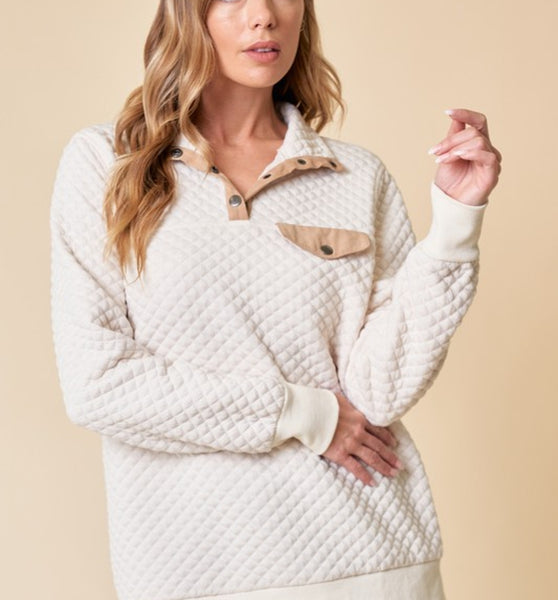 Cream textured Sweater