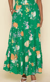 Kelly Green Floral Skirt