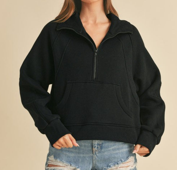 Black half Zip Sweater