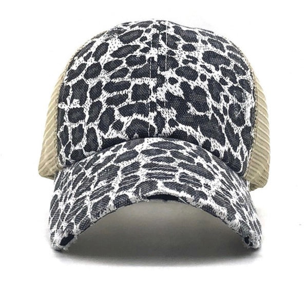 Grey Leopard Pony Hat