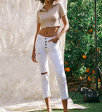 White Relaxed Fit Jeans